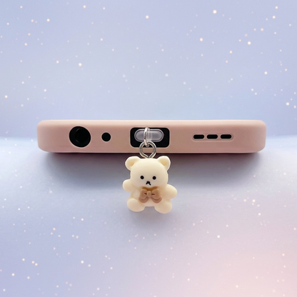 3D Bear Phone Dust Charm – Cute Charging Port Protector