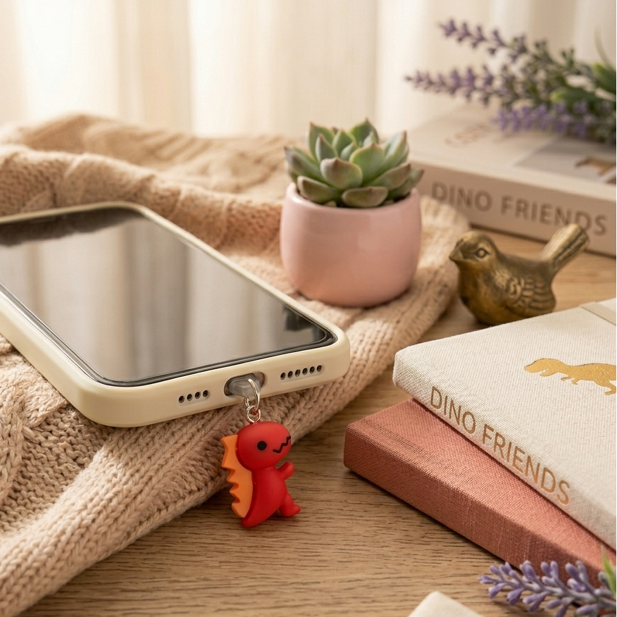 🦖 Cute Dinosaur Phone Charm – The Perfect Accessory for Dino Lovers