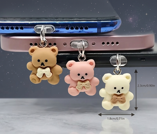 🐻 3PCS Cute Bear Phone Charms – The Cutest Touch for Your Phone