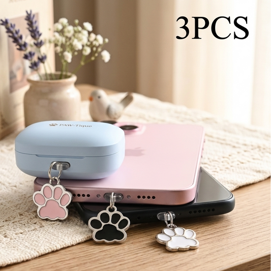 🐶 3PCS Paw Print Phone Charms – A Must-Have for Every Dog Lover